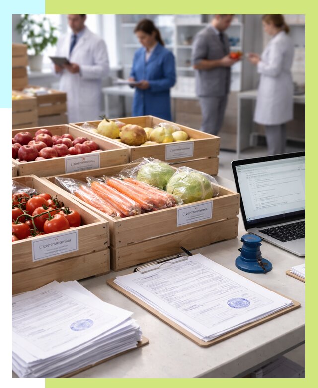 Сертификация овощей и фруктов в Благовещенске от 8828 р. | Алешин-Бгв