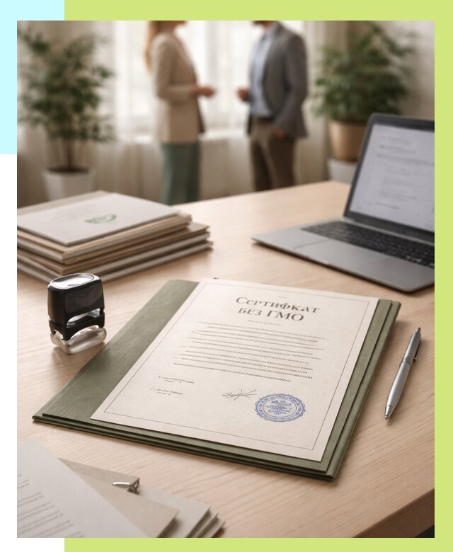 Сертификат без ГМО в Благовещенске от 7790 р. оформить срочно Алешин-Бгв